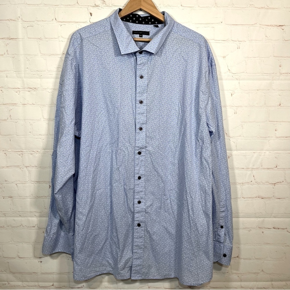 Twenty Eight Degrees Shirt Mens Size 3XLT Blue Floral Button Up Cotton